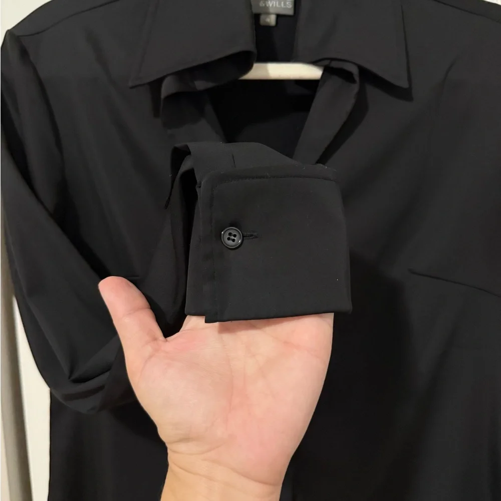 Black Long Sleeve Button Up -  Clifford & Wills (Size 4) - Picture 4 of 5